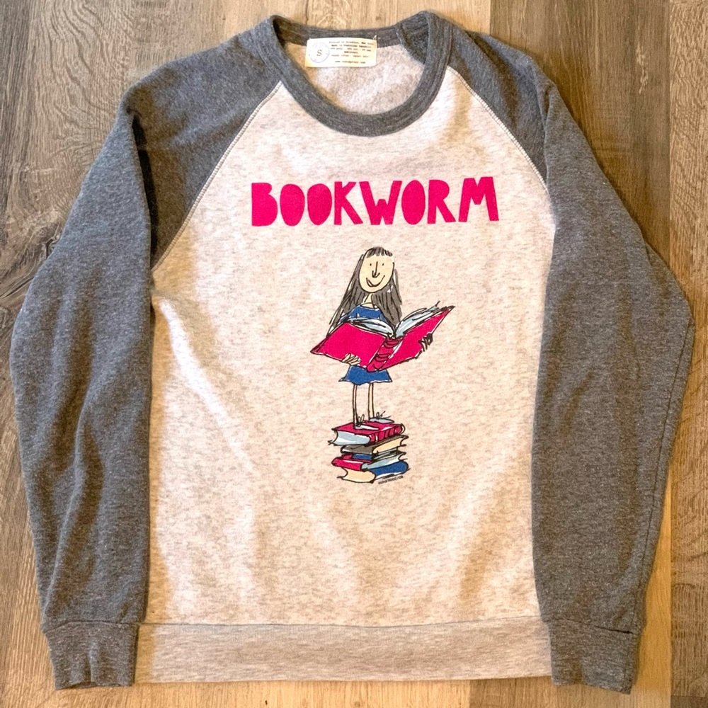 Out of Print Matilda Bookworm Pullover Sweater in Unisex Small LIKE NEW